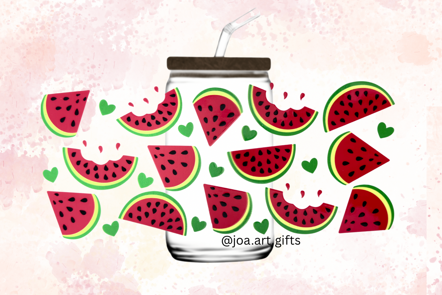 Fruit Lovers Glass Mug with Straw