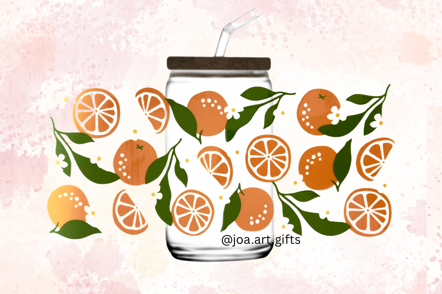 Fruit Lovers Glass Mug with Straw